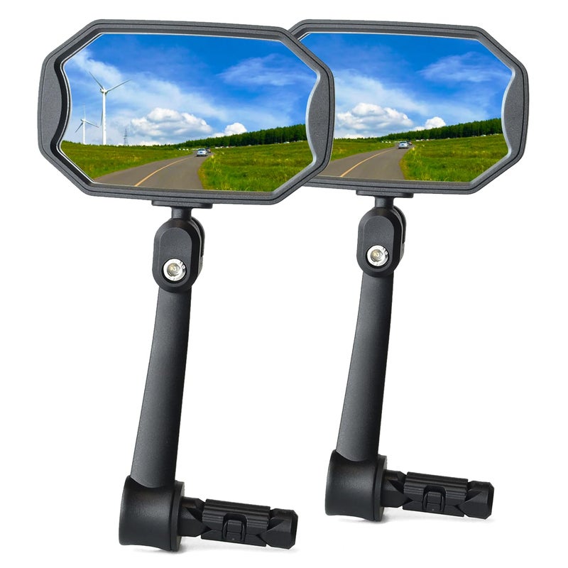 BriskMore Bar End Bike Mirrors  High-Definition Convex Glass Lens for E-Bike Handlebars  Scratch Resistant  Safe Rearview 1 Pair Bicycle Mirror BT-015(Right And Left Side) - Image 1